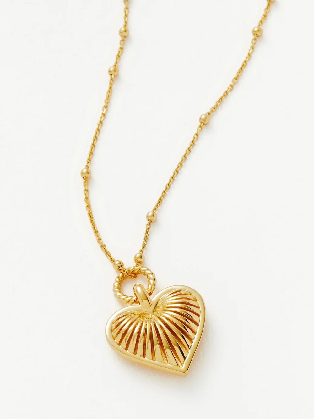Missoma RIDGE HEART CHARM PENDANT NECKLACE 18K gold
